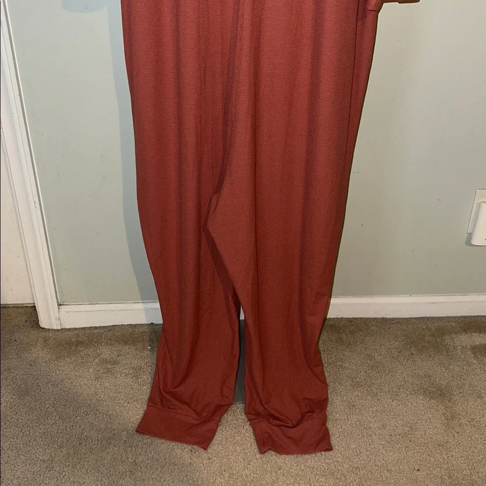 Athleta Wind Down Sleep Romper Terracotta Waffle Knit Size 3X - Picture 11 of 13